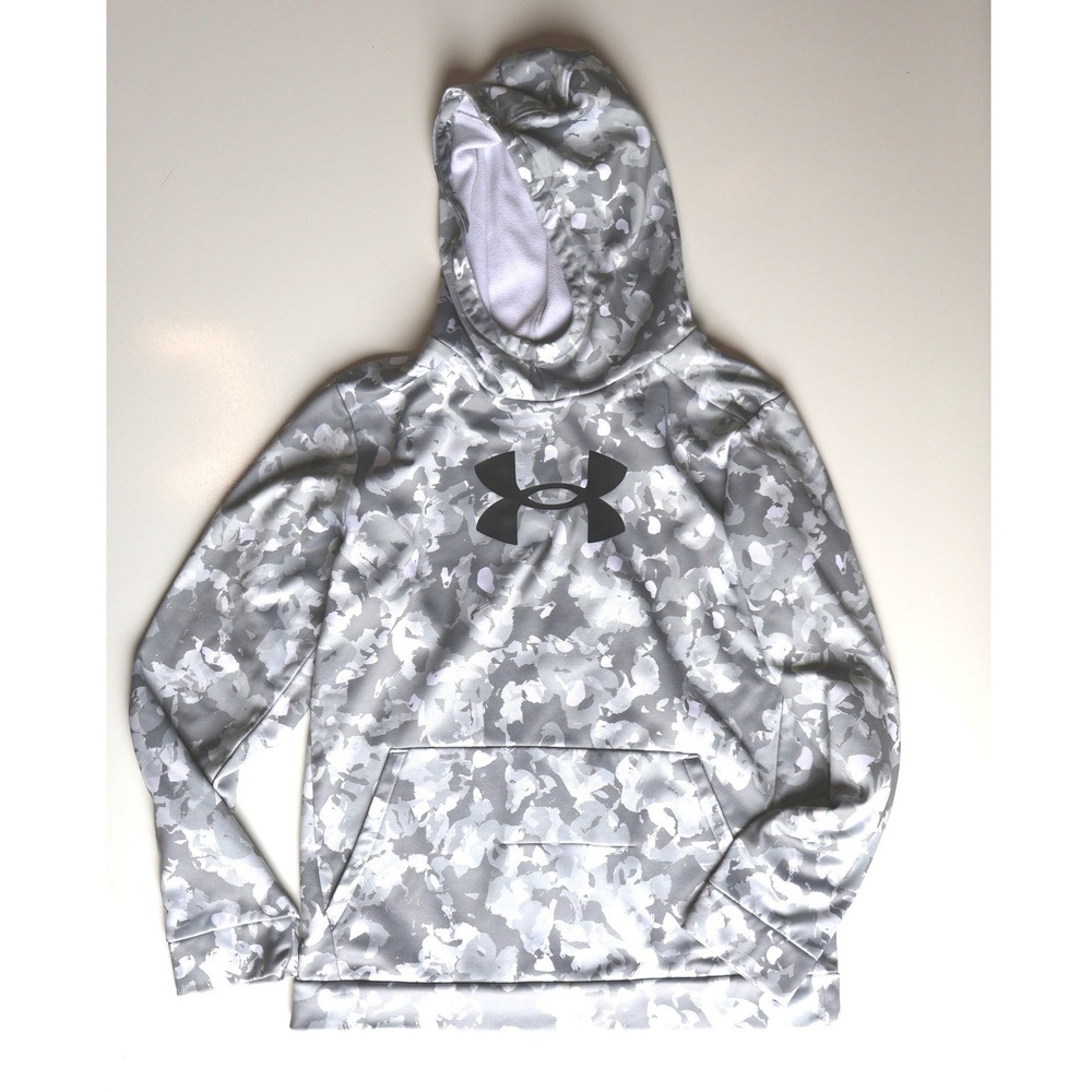 Under Armour Youth YXL Gray Camo Pullover Hoodie Loose Fit